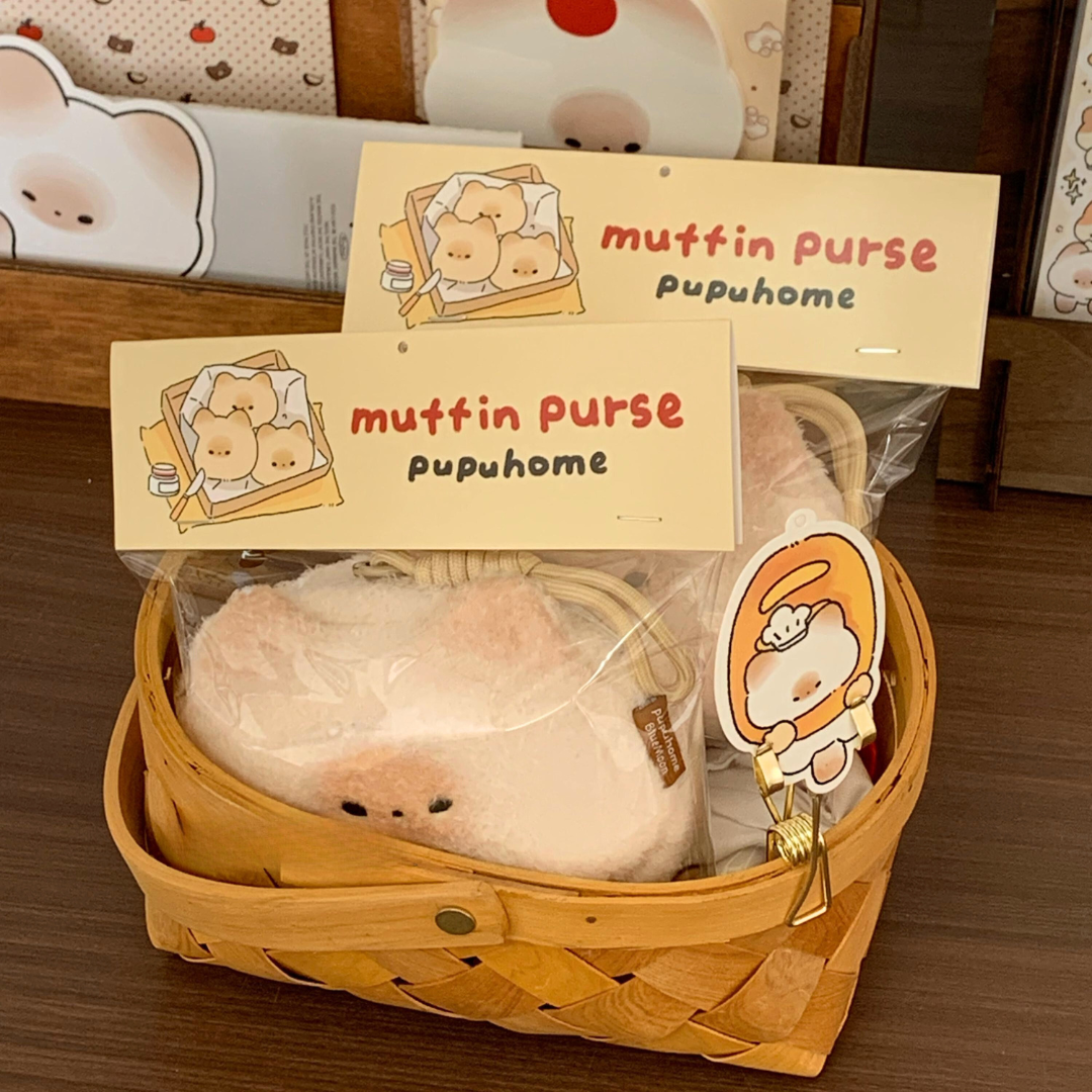 Original Pupu Muffin Cat Plush Coin Purse