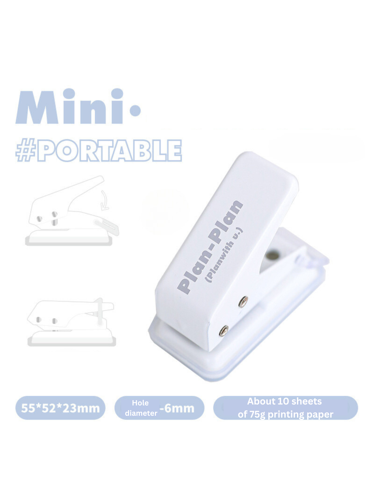 Plan Plan Portable Paper Single Hole Punch