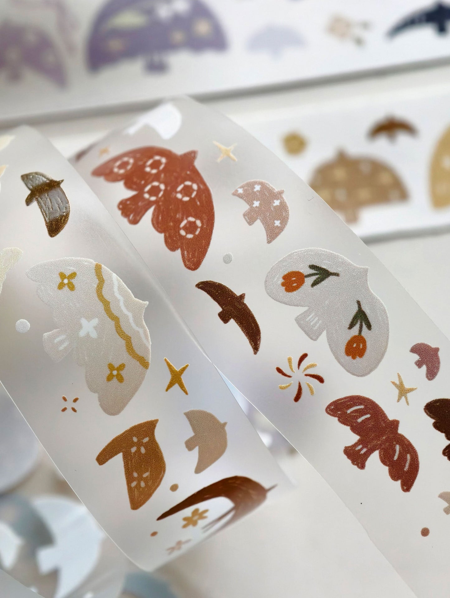 Rainbow Birds – Light Retro Washi & Matte PET Tape