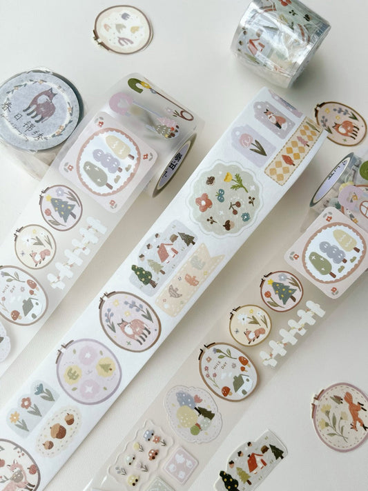 Spring Splendor Light Retro Washi & PET Tape