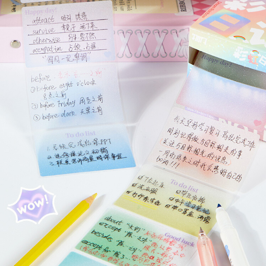 Gradient Pearl Blush Transparent Sticky Notes - SOLD OUT
