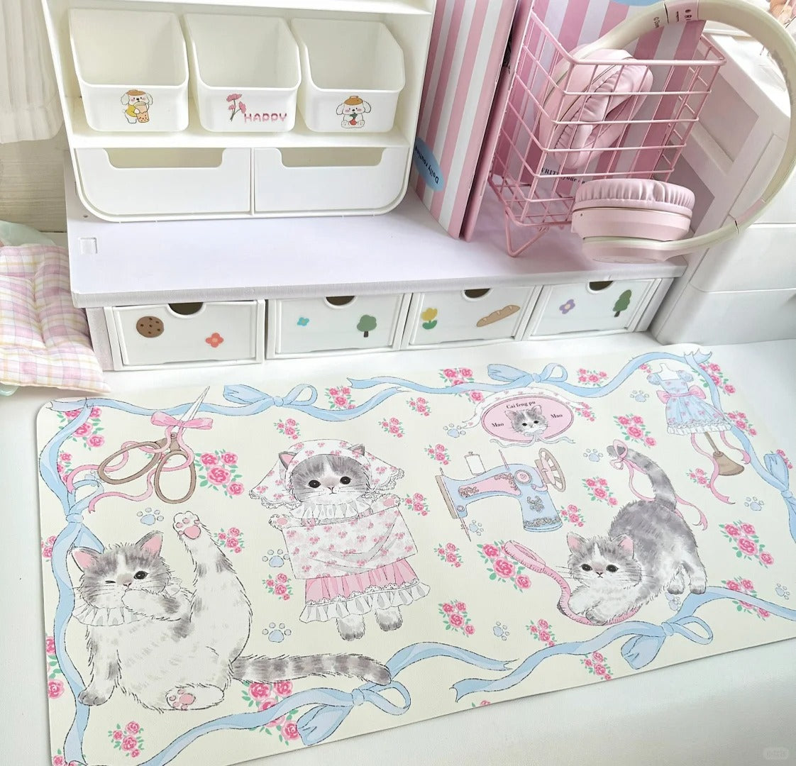 Original Design Cat Tailor Table Mat & Mouse Pad