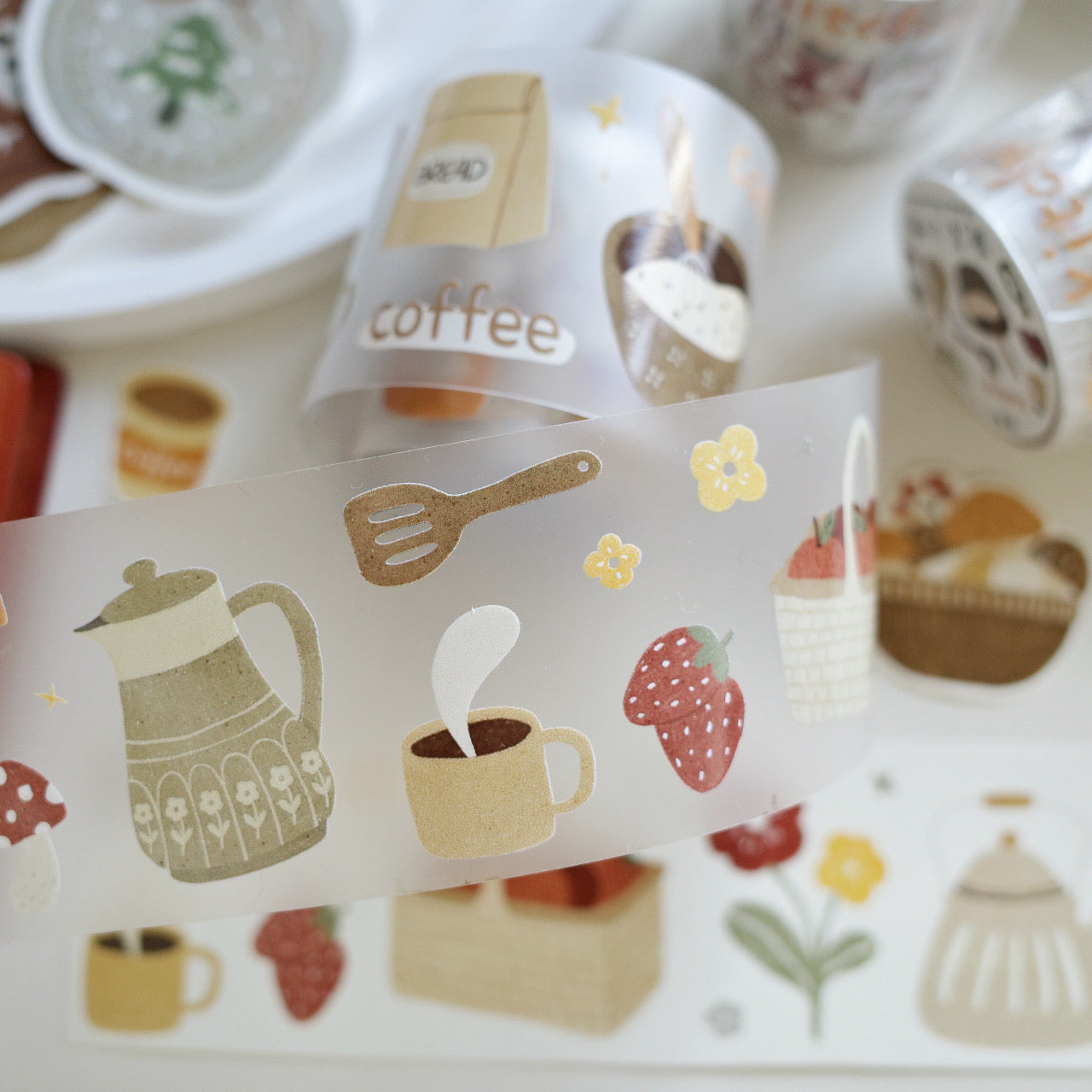 Kitchen Accessories – Light Retro Washi & PET Tape
